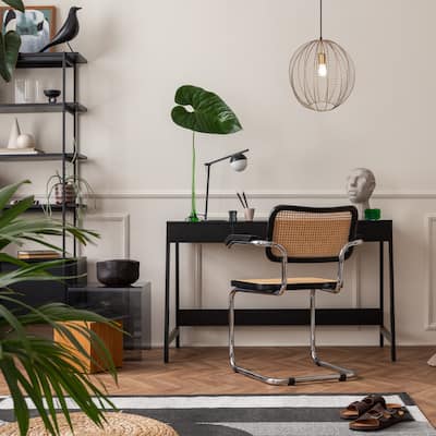 Charissa River of Goods Antique Brass-Painted Metal 12-Inch Pendant Light with Wire Wrapped Globe Shade