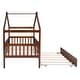 preview thumbnail 37 of 38, Twin Size House Bed with Trundle, Wooden Playhouse Kids Bed Frame with Roof and Fence, Montessori Style Bed