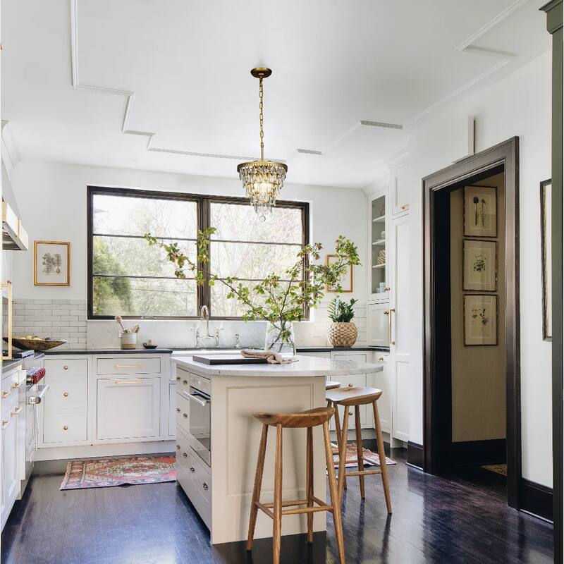 3 Light Glam Crystal Tier Pendant Chandelier