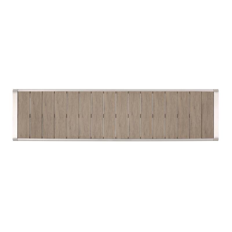Cape Coral Outdoor Modern Aluminum Dining Bench with Faux Wood Seat by Christopher Knight Home