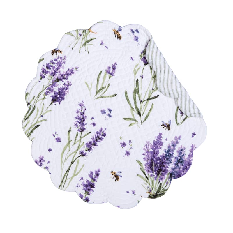 Lavender Fields Round Quilted Placemat Set 6