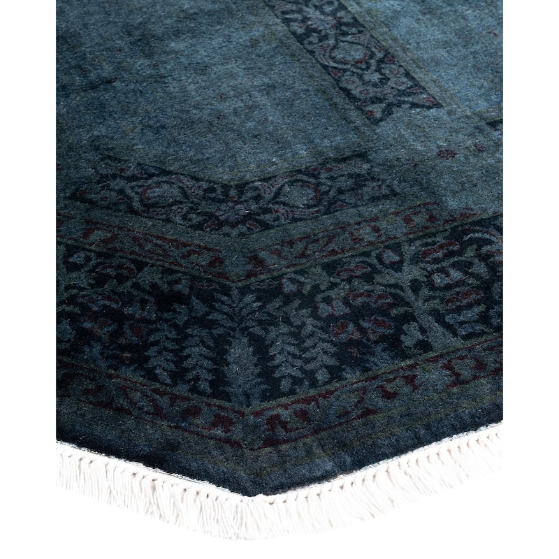 Fine Vibrance One-of-a-Kind Hand-Knotted Area Rug - Gray, 5' 1" x 5' 1" - 5' 1" x 5' 1"