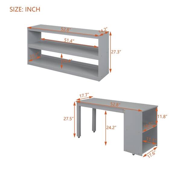 dimension image slide 4 of 6, Full Size Loft Bed with Retractable Desk, Storage Drawers, and Stairs, Space-Saving