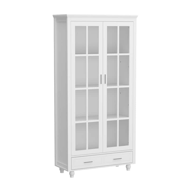 Tall Bookcase Storage Cabinet Pantry Cabinet Wooden Bookshelf Display - 36.2"X70.9"