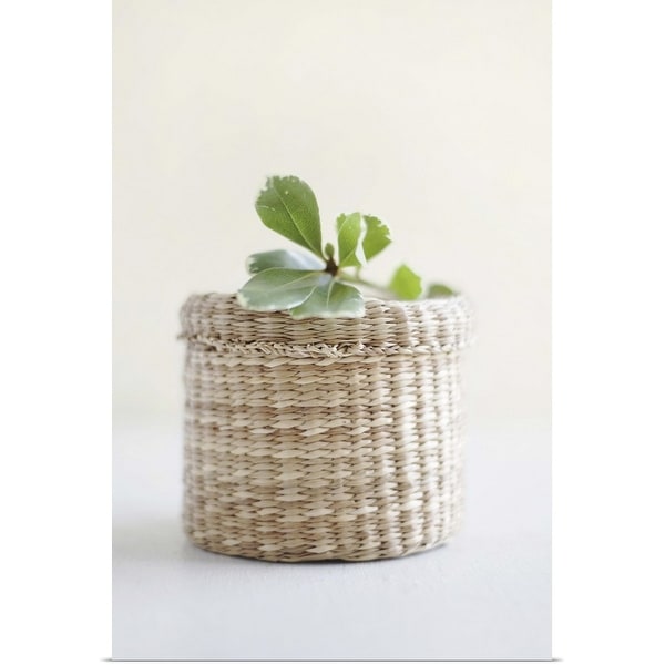 "Small basket with a leaf on the top" Poster Print
