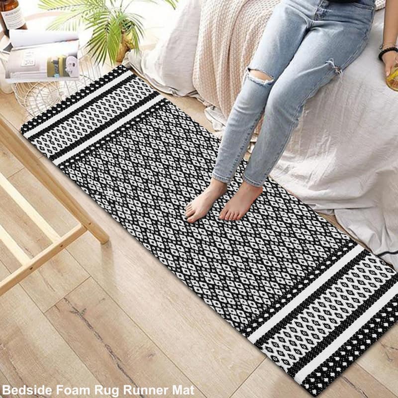 Kitchen Runner Rug/ Mat Cushioned Cotton Hand Woven Anti-Fatigue Mat Kitchen/Bathroom/Bed side 18x48'' - 18''x48''
