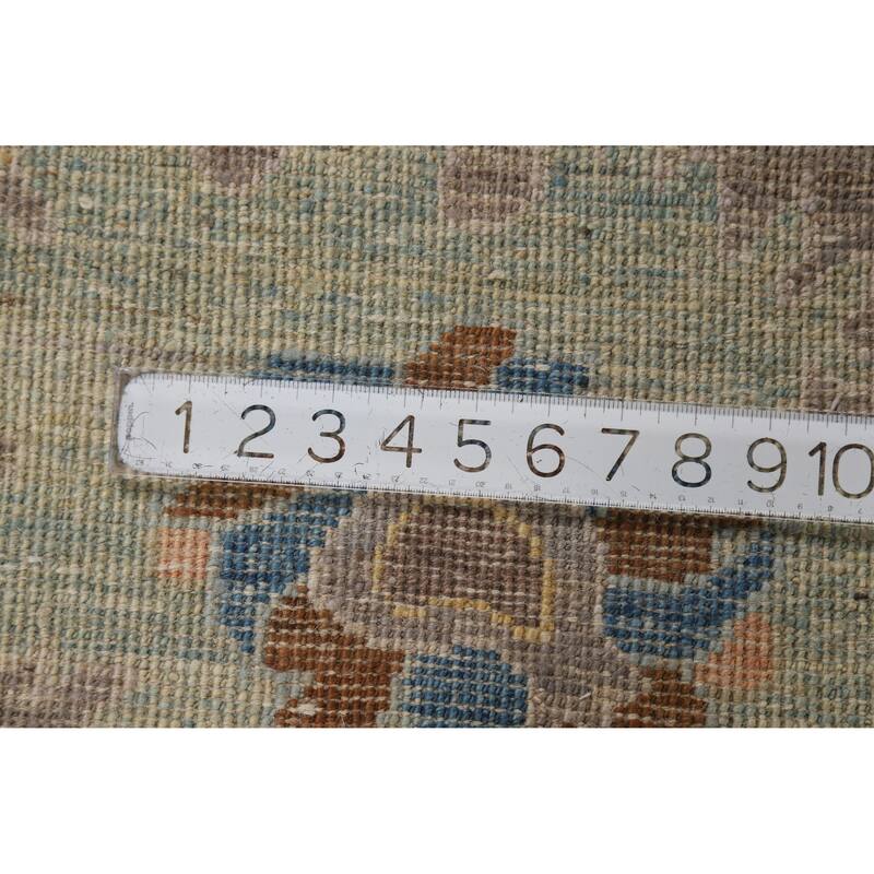 Hand Knotted Oriental 100% Wool Carpet Transitional All-Over Beige & Ivories Oushak Area Rug - 10' 2'' X 8' 0''