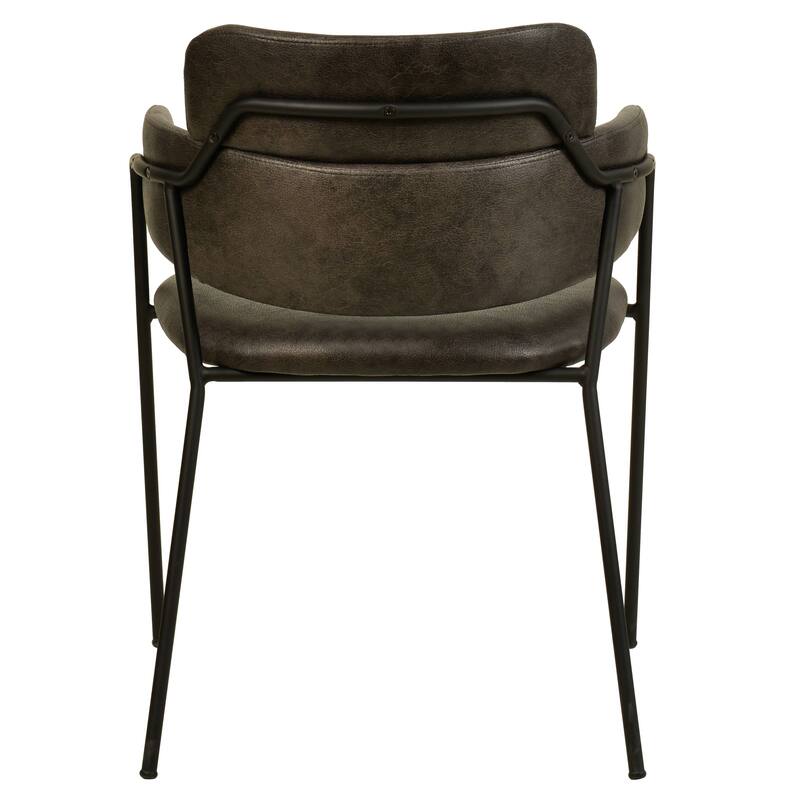LeisureMod Set of 2 Axis Upholstered Dining Chairs with Black Stainless Steel Legs, Modern Side Chair for Kitchen Home Office