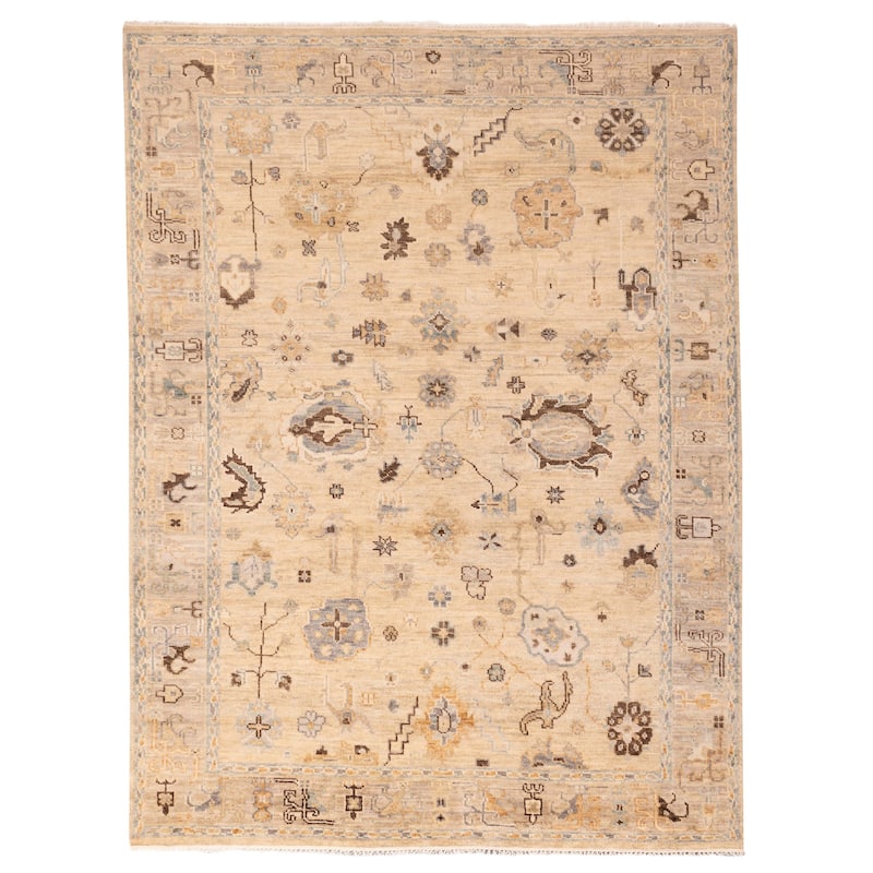 ECARPETGALLERY Hand-knotted Jules Serapi Beige Wool Rug - 9'2 x 11'7