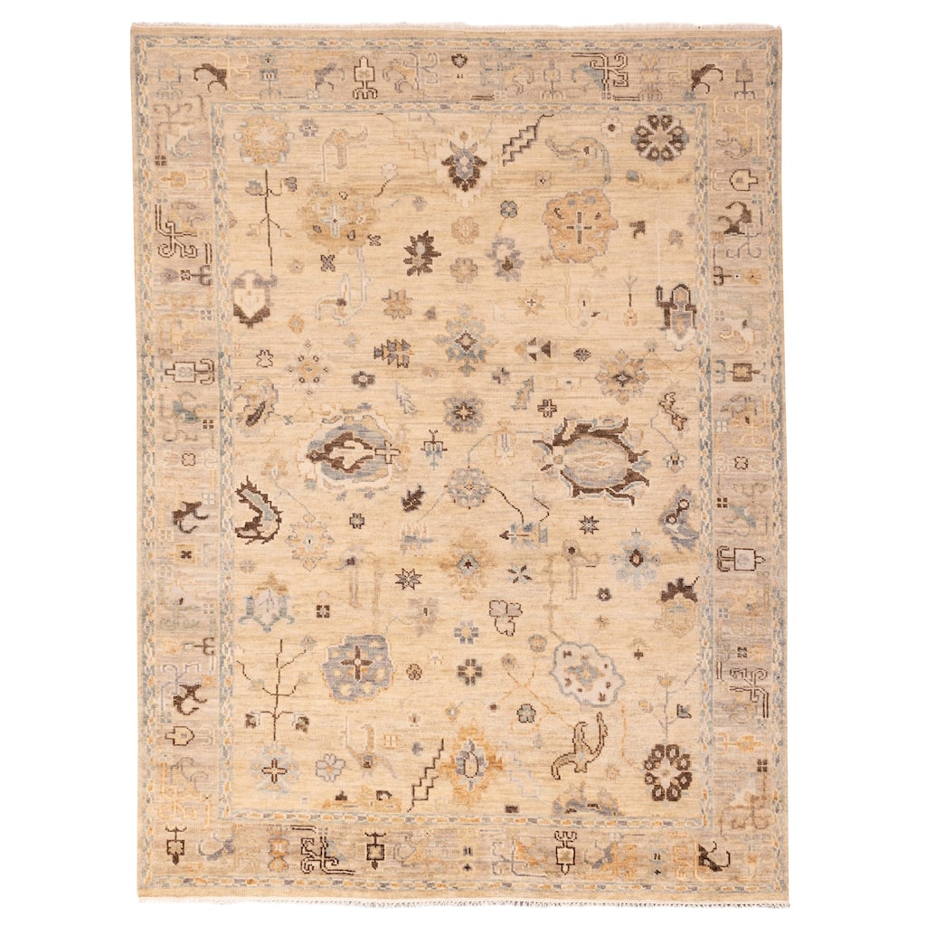 ECARPETGALLERY Hand-knotted Jules Serapi Beige Wool Rug - 9'2 x 11'7