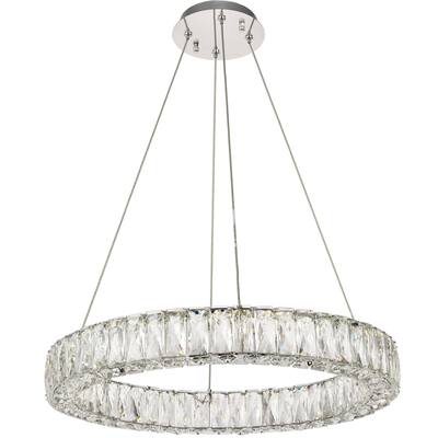 Elegant Lighting Monroe 23-5/8" Wide Integrated LED Crystal Ring