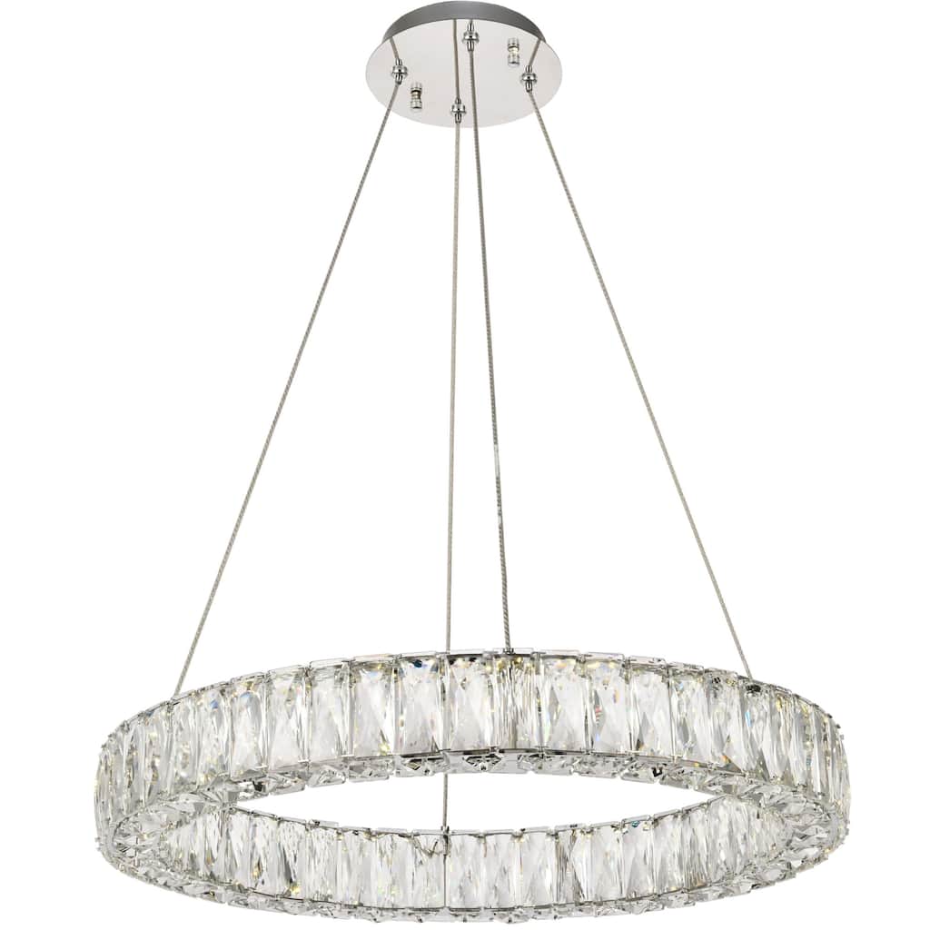 Elegant Lighting Monroe 23-5/8" Wide Integrated LED Crystal Ring