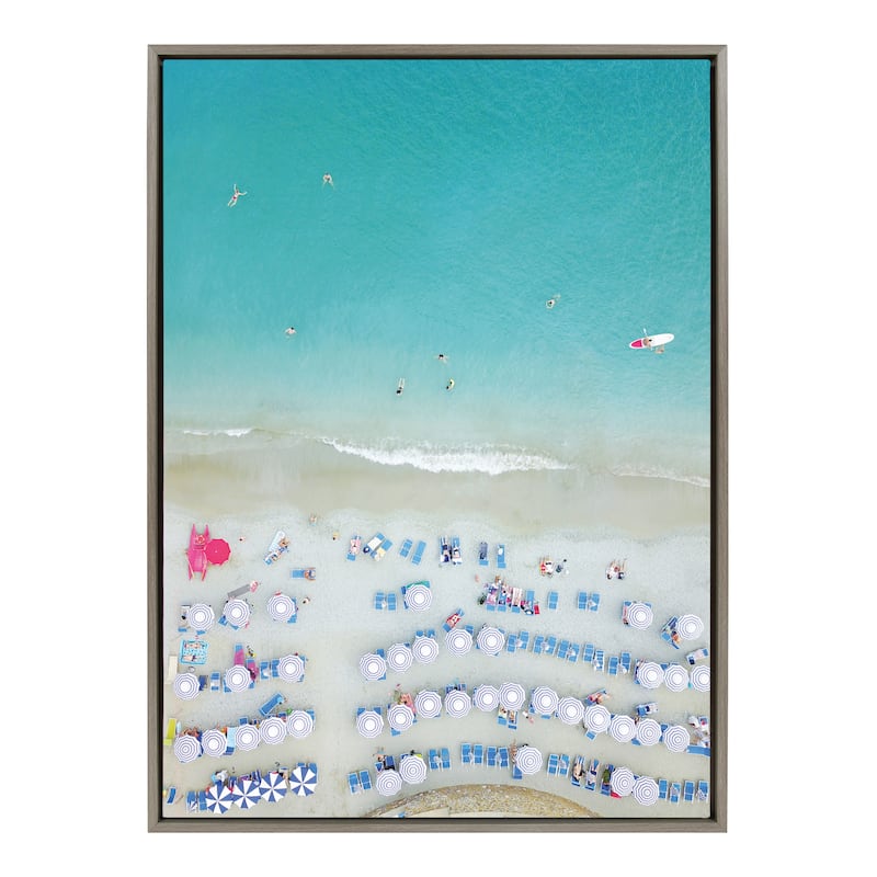 Kate and Laurel Sylvie Monterosso Swim Framed Canvas by Rachel Bolgov