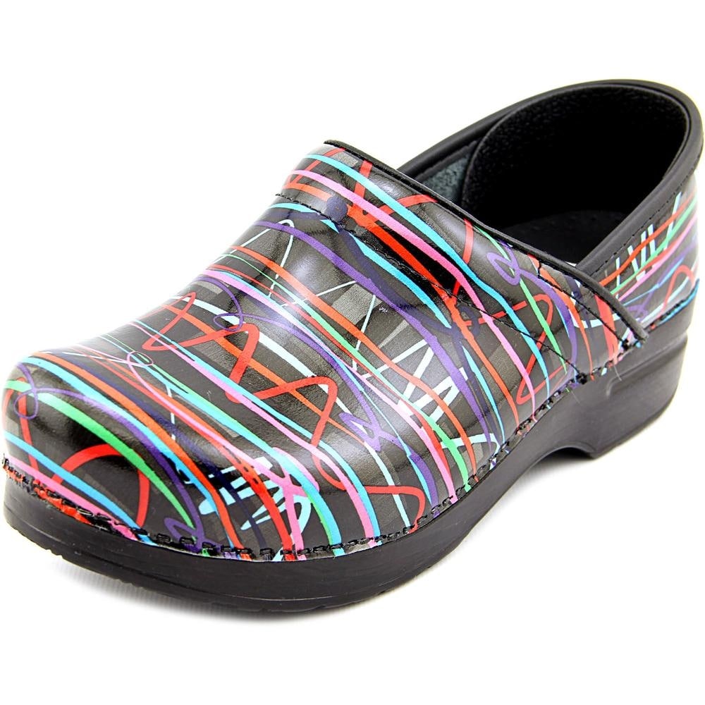 multi colored clogs