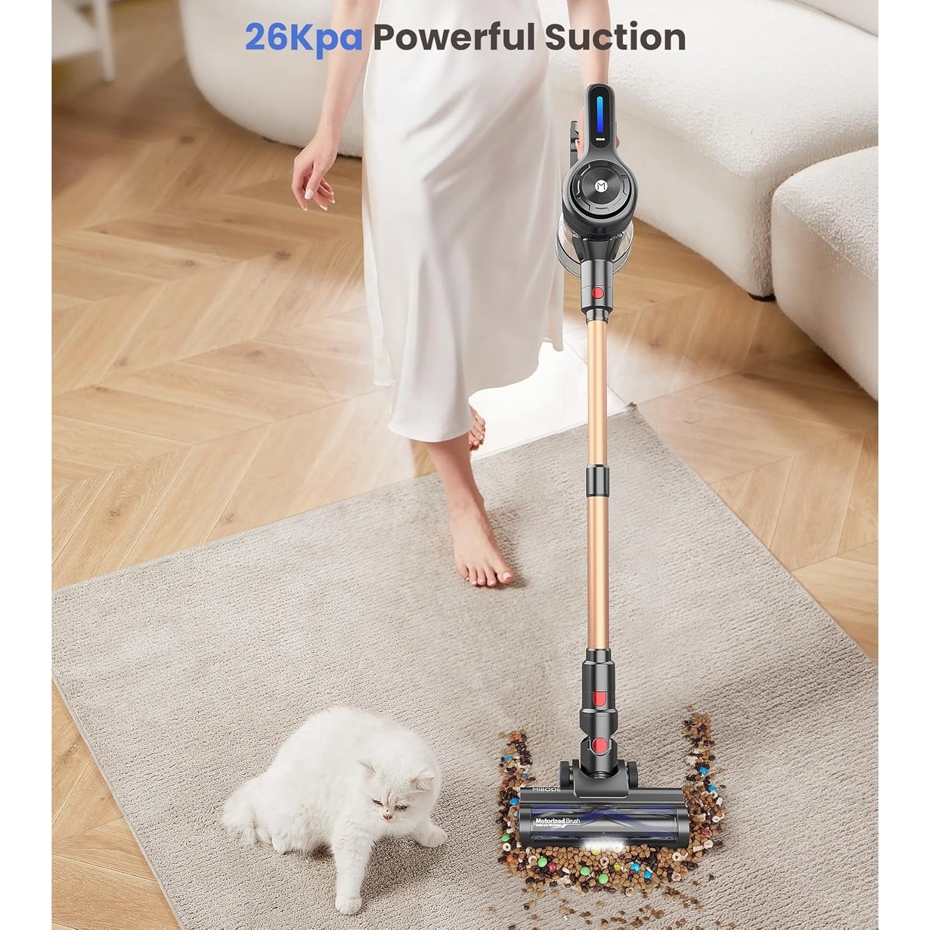 Cordless Vacuum Cleaner for Hardwood Floor Carpet Pet Hair Cordless Vacuum Cleaner Gold