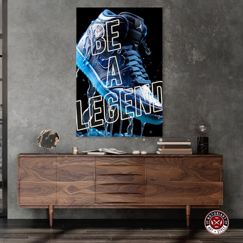 Notoriart Be A Legend Sneaker Drip Gallery Wrapped Sneaker 1 Piece Canvas Wall Art