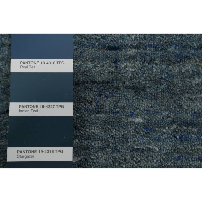 Hand Knotted Oriental 100% Wool Carpet Tribal Animal Pictorial Navy Blue & Blues Gabbeh Area Rug - 9' 10'' X 9' 11''