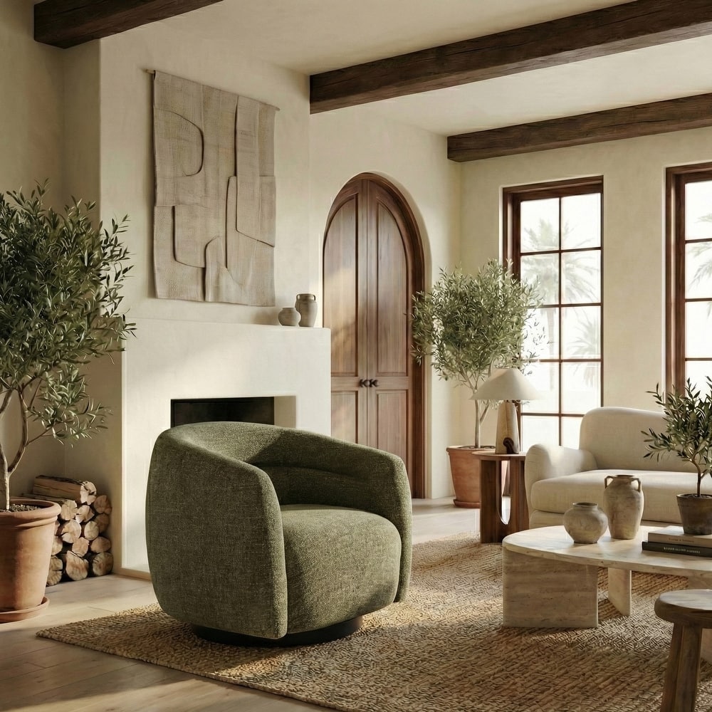 SAFAVIEH Couture Kellybryn Chenille Swivel Chair - 33"W x 31"D x 28"H