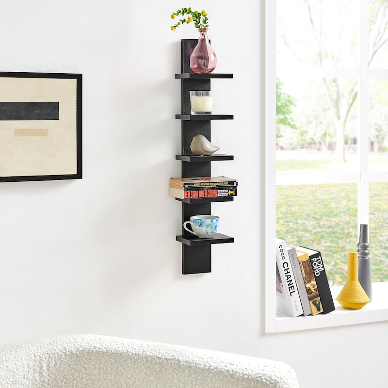 Danya B. 5-Tier Utility Column 5.5" x 6" x 30" Ladder Wall Shelves