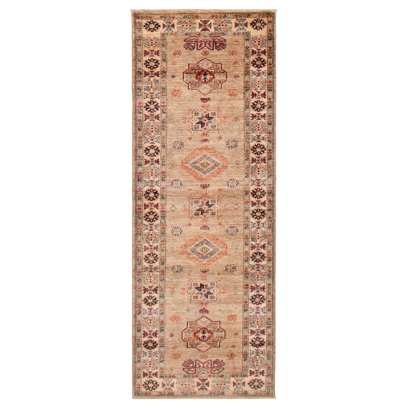 ECARPETGALLERY Hand-knotted Aryana Khaki Wool Rug - 2'11 x 7'11 - Khaki - 2'11 x 7'11