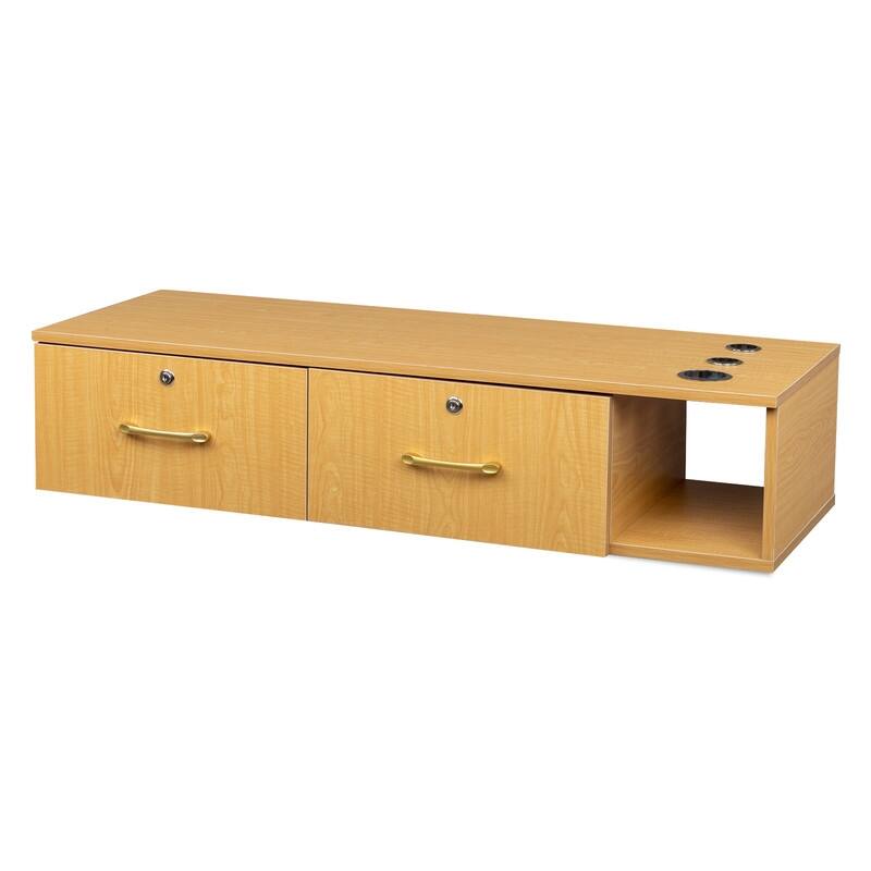 Wood Wall Mount Storage Cabinet Salon Stations with 2-Drawer