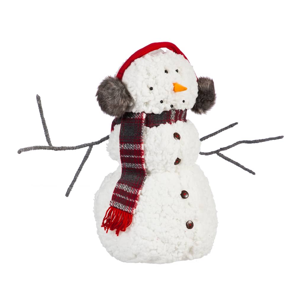 Fabric Snowman with Earmuffs and Scarf