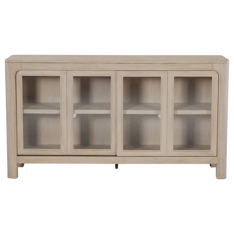 Solano Sliding Door Dining Sideboard Server Weathered Mango - 64" x 18" x 34.75"