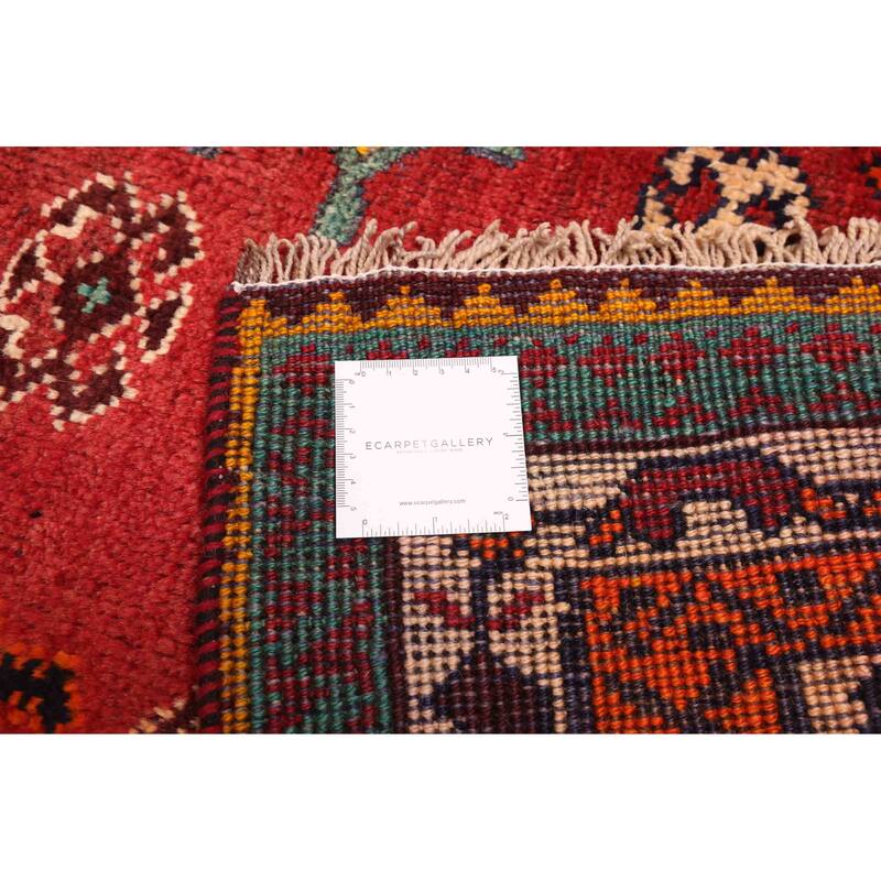 ECARPETGALLERY Hand-knotted Melis Dark Red Wool Rug - 4'0 x 7'2