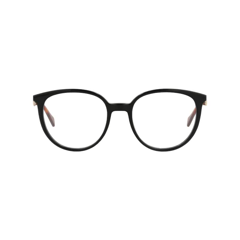 Gucci Round-Frame Acetate Optical Frames - Black Gold Transparent - Black