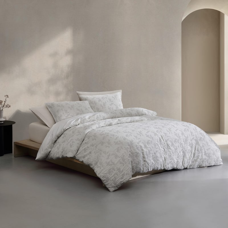 Calvin Klein Cascade Cotton Reversible Grey Duvet Cover Set