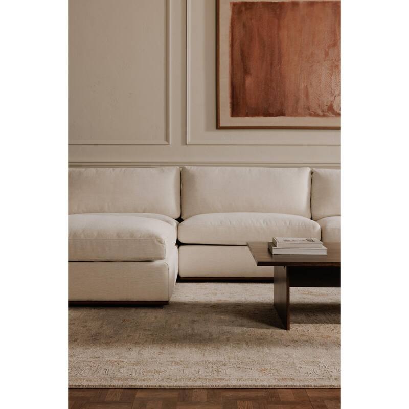 NADAAL STUDIOS Rio, 3-Piece Modular Sectional Sofa With Rubber Wood Base - 95.2"W x81.8"D x23.6"H