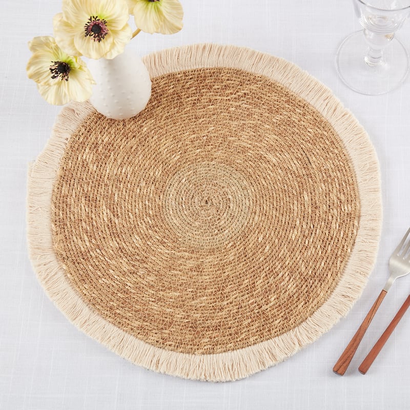 Fringe Border Design Table Mats (Set of 4) - 15"