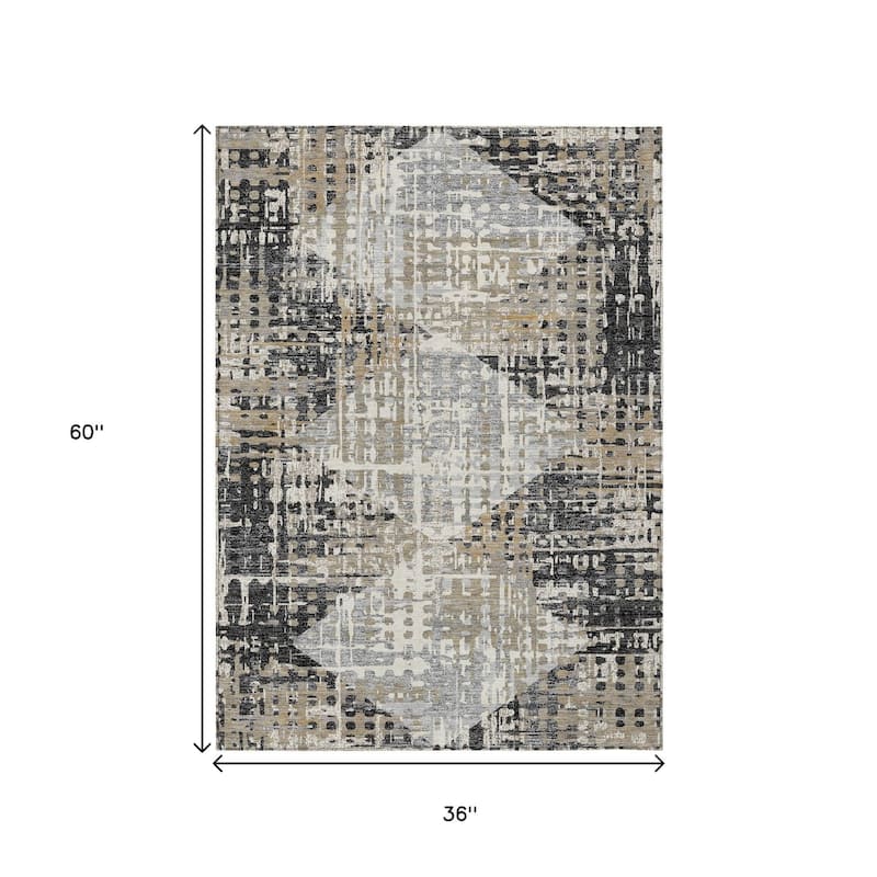 HomeRoots Geometric Transitional Rectangle Outdoor Rug