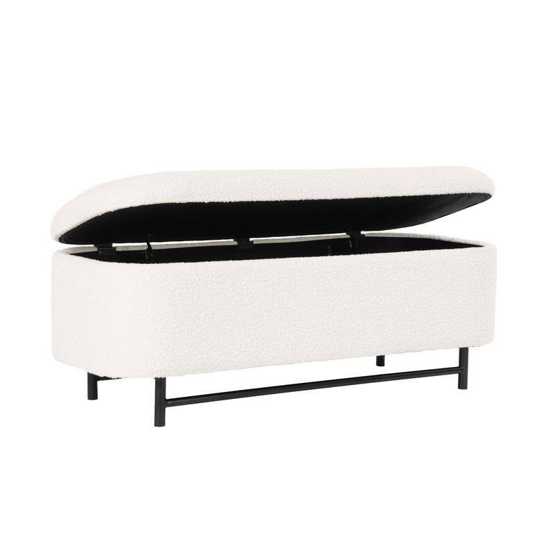 HomePop Ellipse Modern Storage Bench with Metal Legs