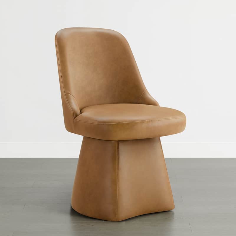 Anna Upholstered Swivel Armless Dining Chair for Kitchen Living Room