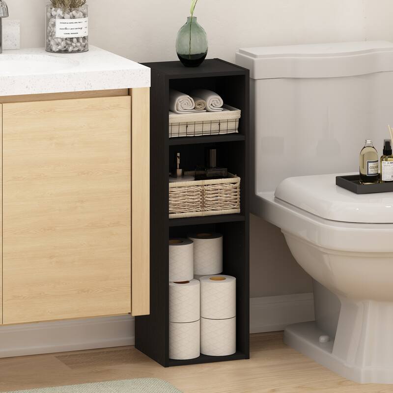 31.5 in. Tall Blackwood Wood 3-Shelf Bookcase