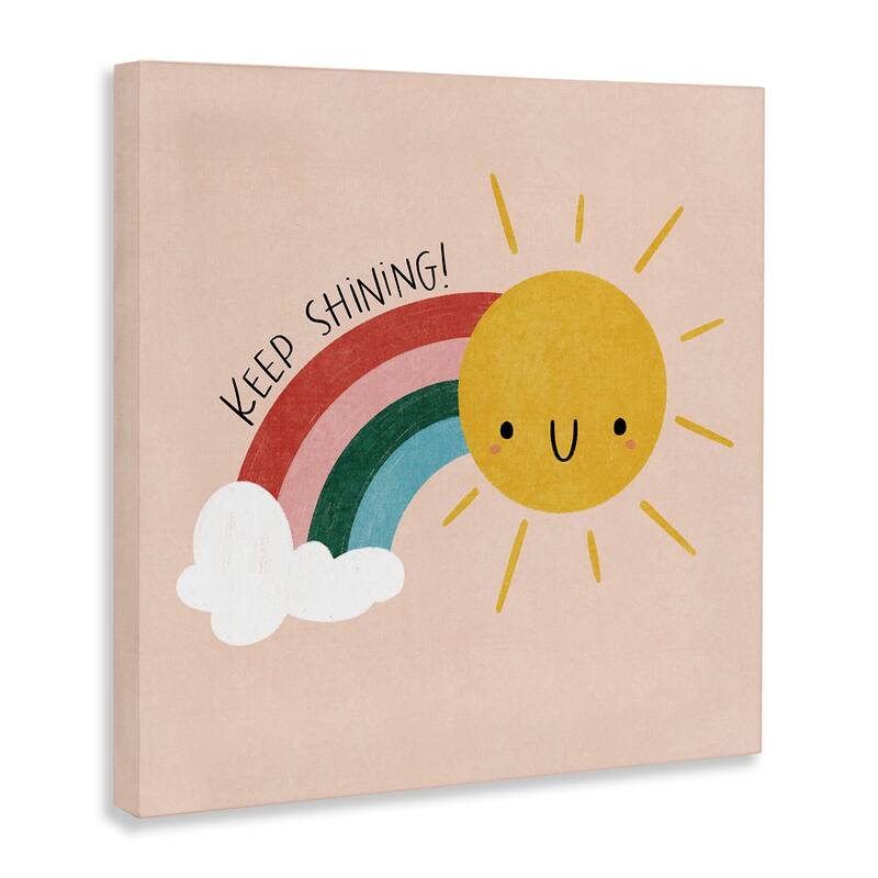 Stupell Keep Shining Inspirational Rainbow Canvas Wall Art Design By Sarah Hickman
