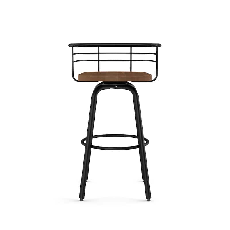 Amisco Brisk Swivel Counter Stool with Distressed Wood Seat