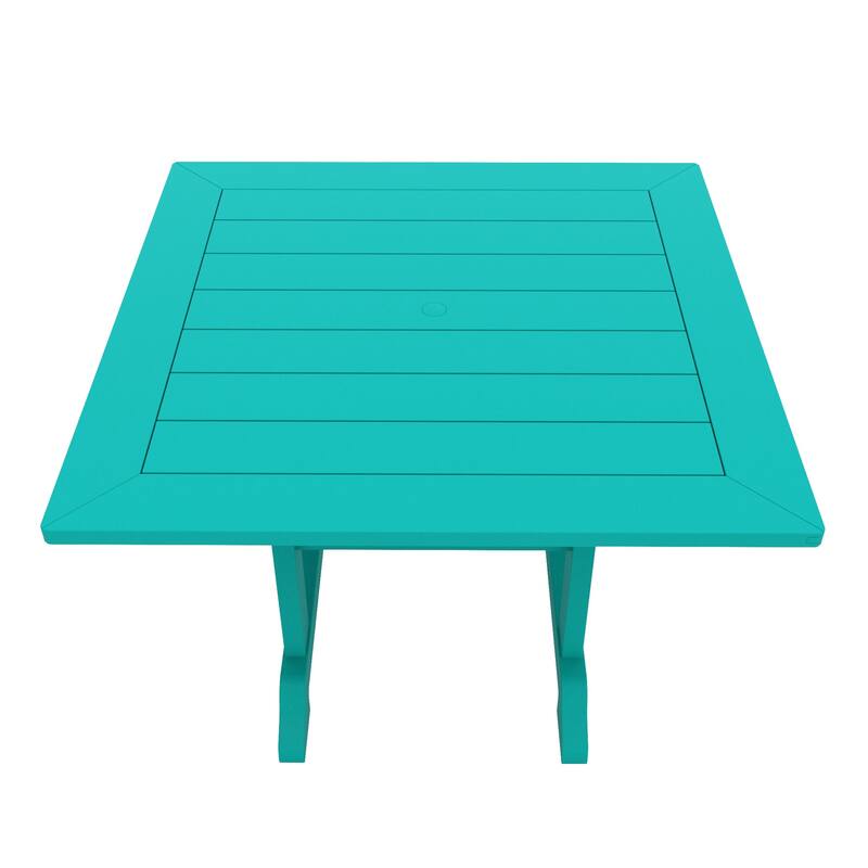 Laguna Hdpe All Weather Outdoor Patio Dining Set with Square Table, Arm Chairs (5-Piece Set)