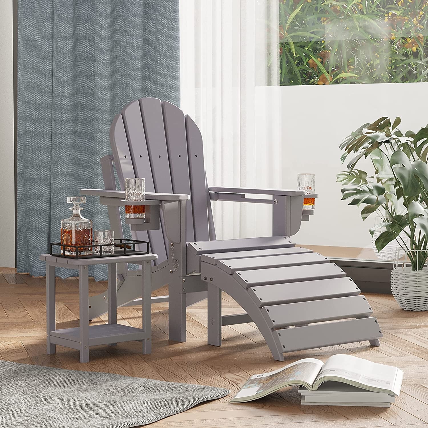 Grey adirondack chairs 2025 plastic