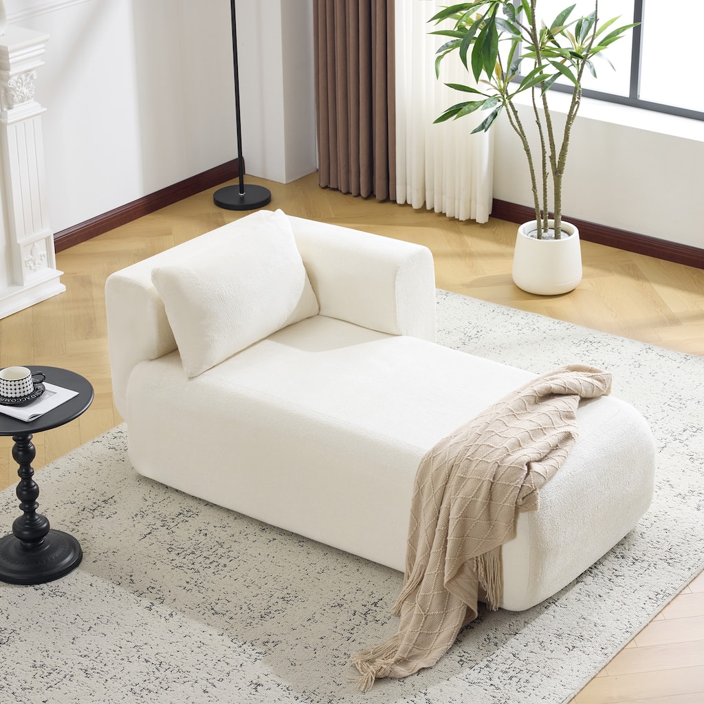 Bezseller Modern Chaise Lounge - Upholstered Sofa with Pillows for Bedroom & Living Room