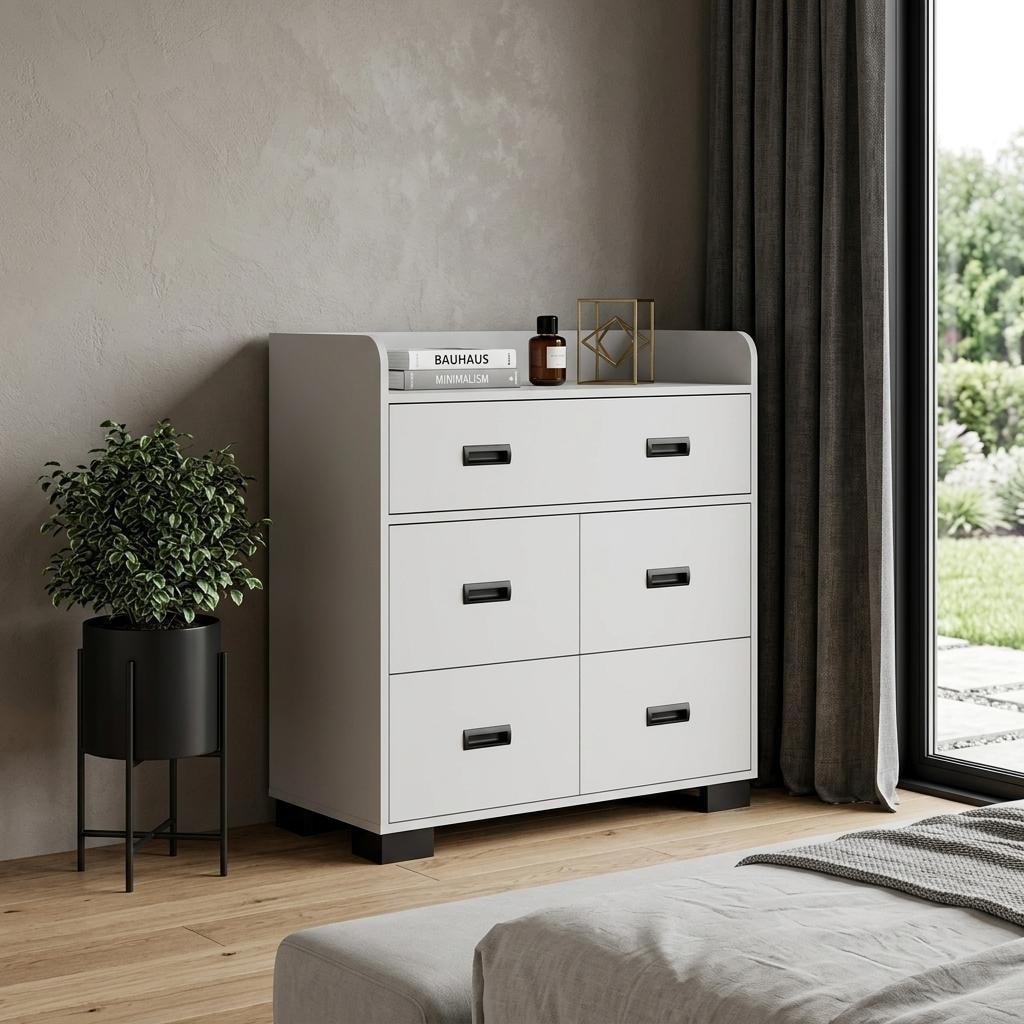 HomeRoots Wood Five Drawer