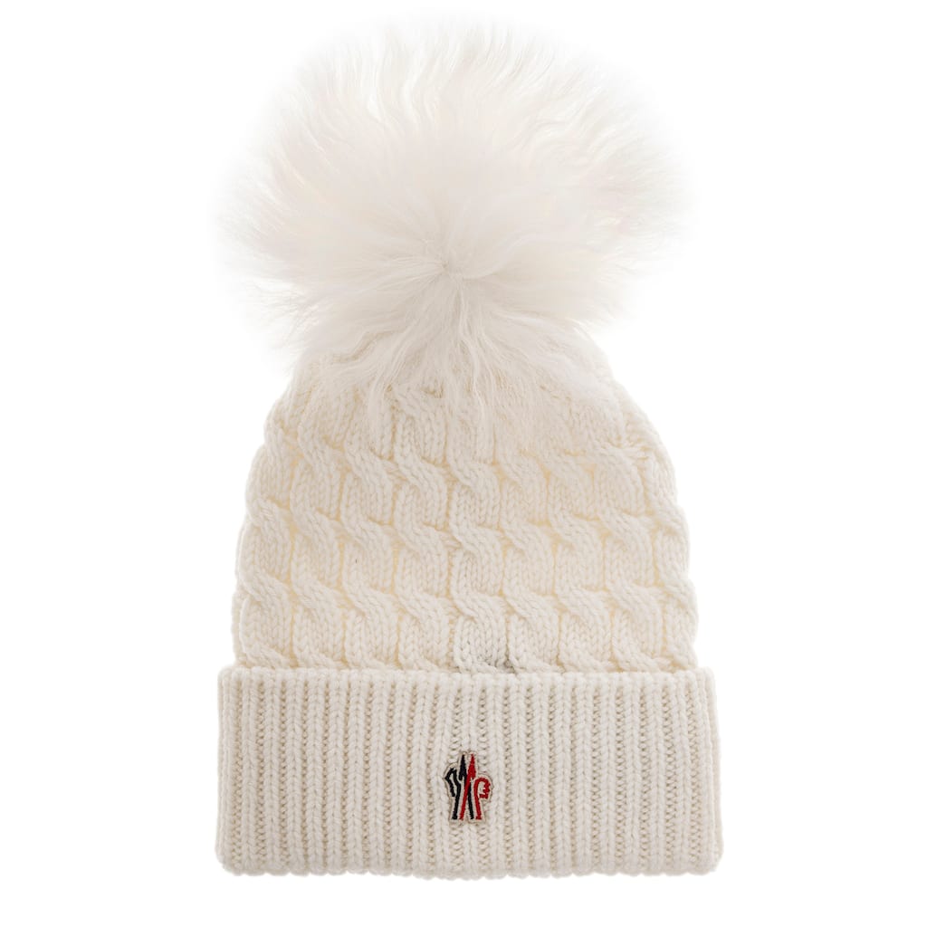 Moncler Wool Beanie with Pom Pom