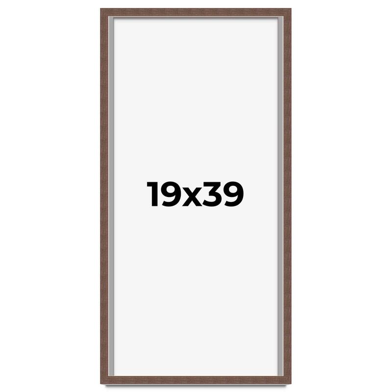 19x39 Shadow Box Frame Brown | 1.125 inches Deep Real Wood Rustic