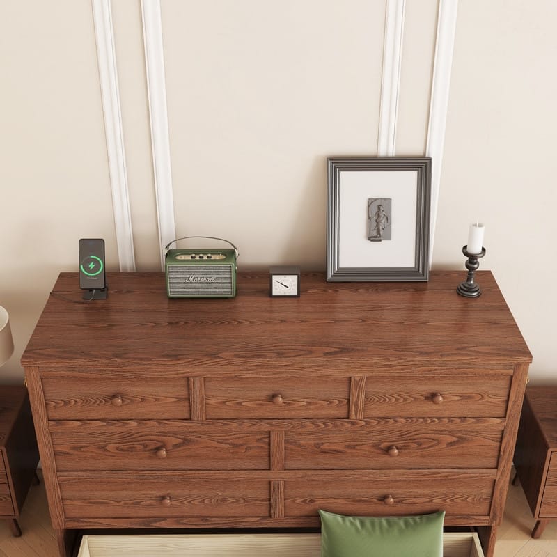 Murphy Bed Cabinet with Storage Drawer and Charging Station, USB Port