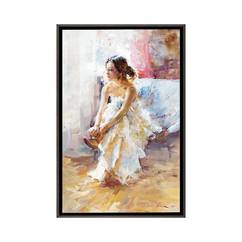 iCanvas "In White" by Igor Zhuk Framed - Charcoal - 40x26