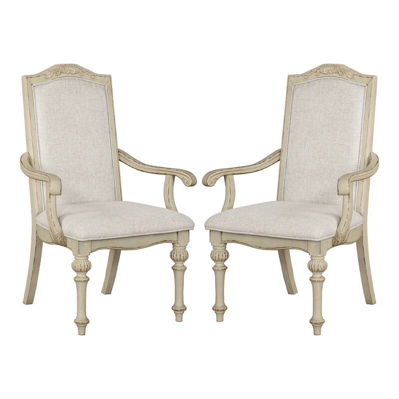 Pann Farmhouse White Solid Wood 7-Piece Expandable Dining Table Set by Furniture of America