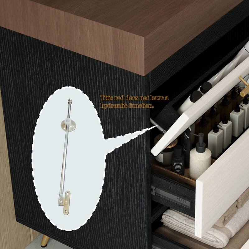 29.9" Modern Free-Standing Vanity with Ceramic Vessel Sink & Durable Sintered Stone Top