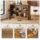 preview thumbnail 7 of 6, 2-Tier Bar Table with Footres, Rustic Brown Bar Cabinet Height Pub - N/A