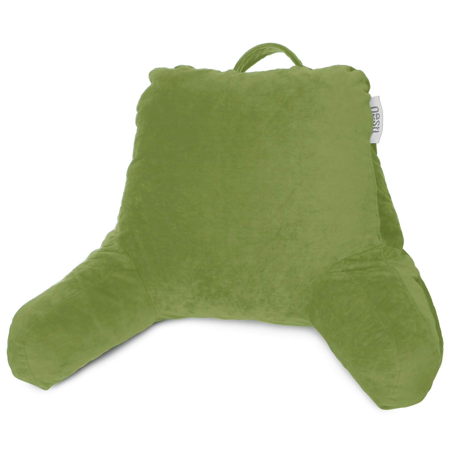 Nestl Backrest Reading Pillow with Arms Shredded Memory Foam Back Support Bed Rest Pillow Petite Calla Green